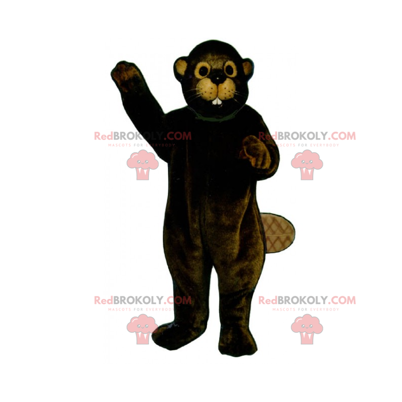 Mascote de castor com orelhas bege - Redbrokoly.com