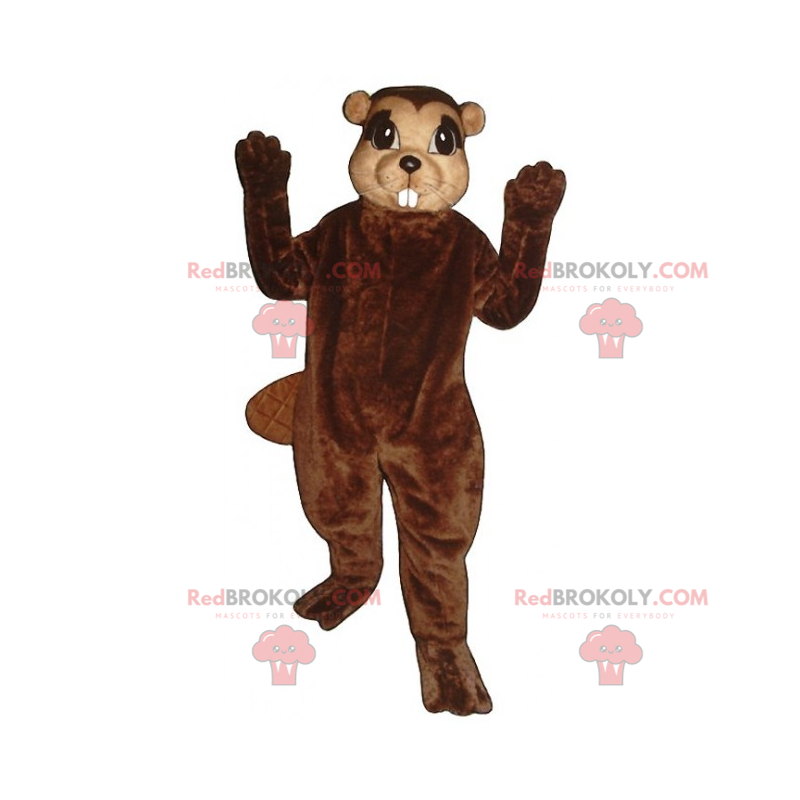 Beaver mascot with small ears - Redbrokoly.com
