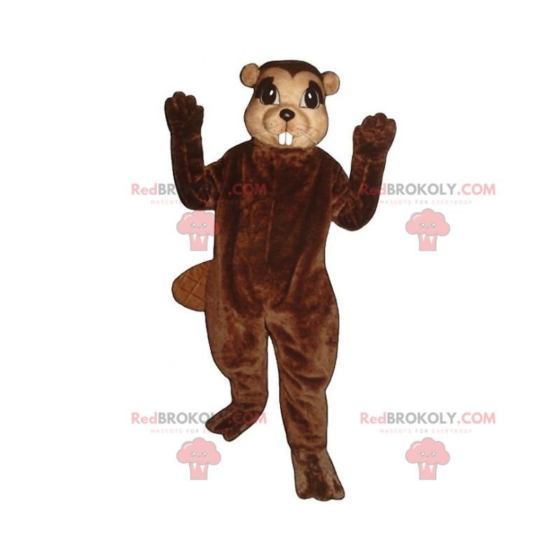 Biber Maskottchen mit kleinen Ohren - Redbrokoly.com
