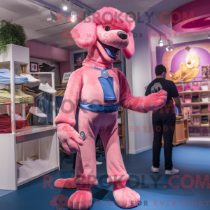 Pink Dog maskot kostume...