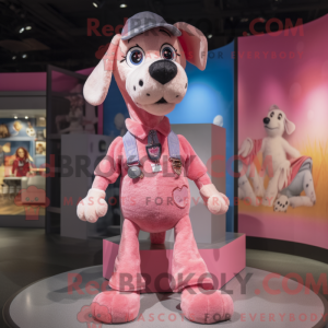 Pink Dog maskot kostume...