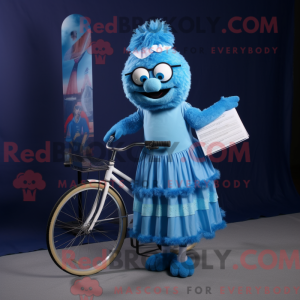 Blå Unicyclist maskot...