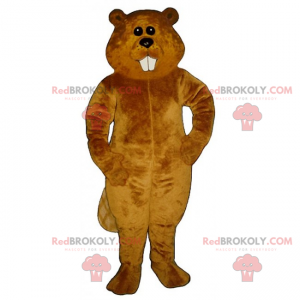 Mascot brown beaver with long teeth - Redbrokoly.com