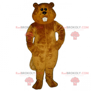 Mascot brun bever med lange tenner - Redbrokoly.com