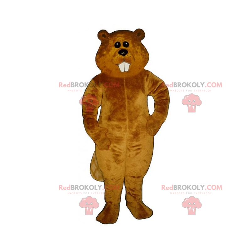 Mascot brun bever med lange tenner - Redbrokoly.com