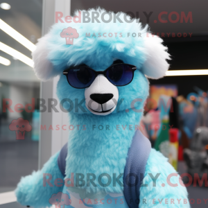 Sky Blue Alpaca maskot...