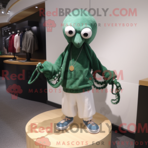 Mascotte de poulpe vert...