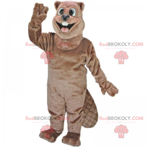 Mascotte de castor souriant - Redbrokoly.com