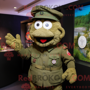 Olive Green Beret mascot...