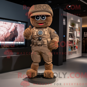 Brun Soldier maskot drakt...