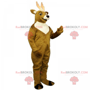 Mascote de cervo com seus chifres brancos - Redbrokoly.com