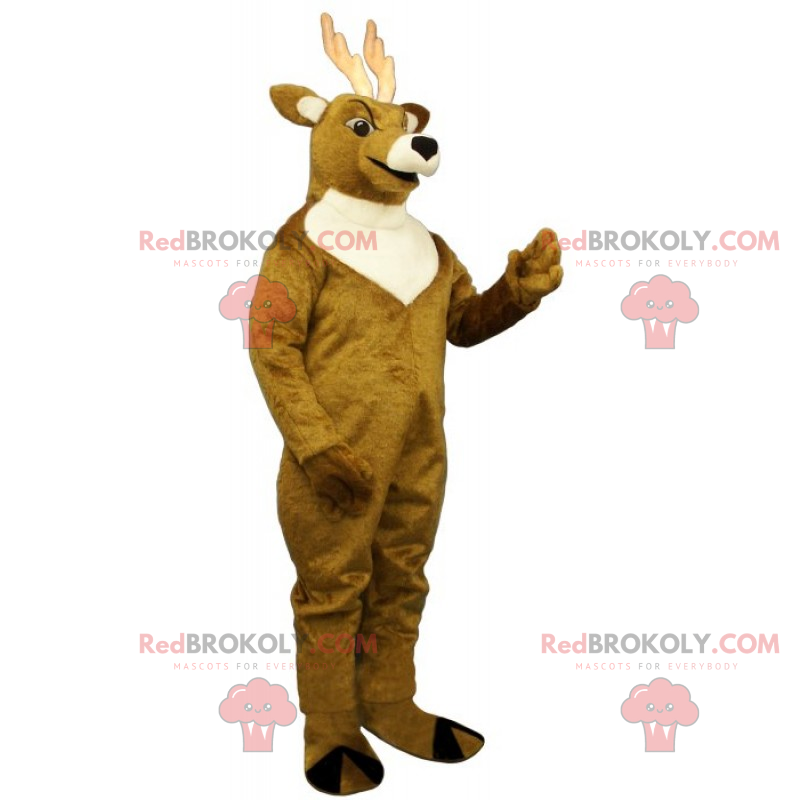 Deer mascot with its white antlers - Redbrokoly.com