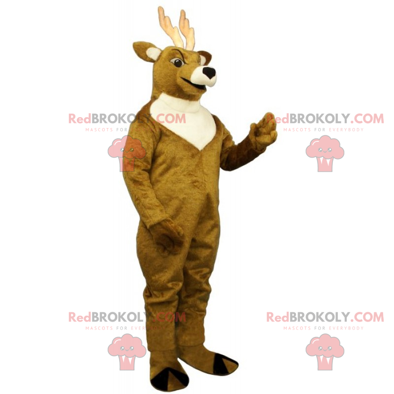 Hirschmaskottchen mit seinem weißen Geweih - Redbrokoly.com