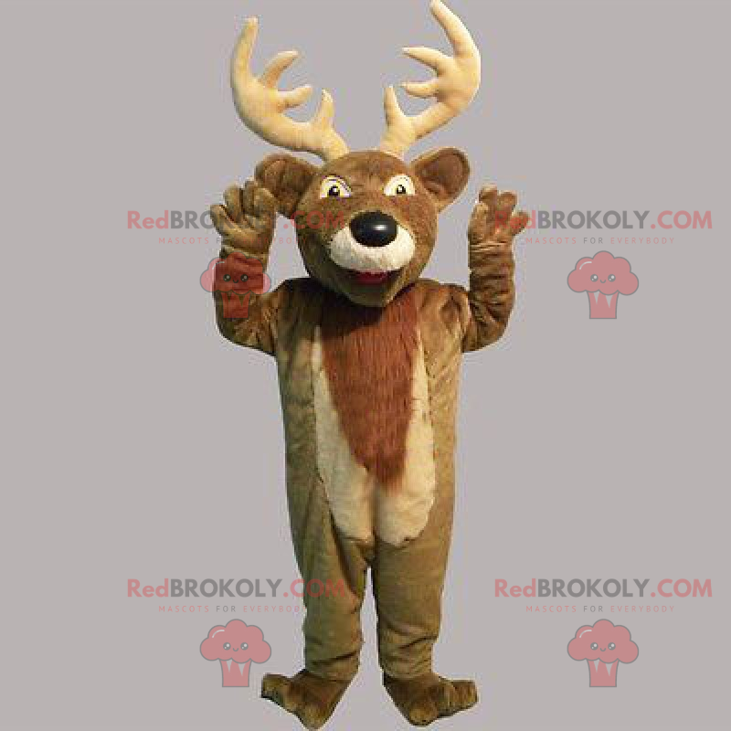 Mascotte de cerf avec grandes cornes - Redbrokoly.com