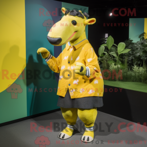 Gelber Tapir Maskottchen...
