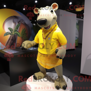 Gul Tapir maskot kostume...