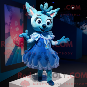 Blue Deer maskot kostume...