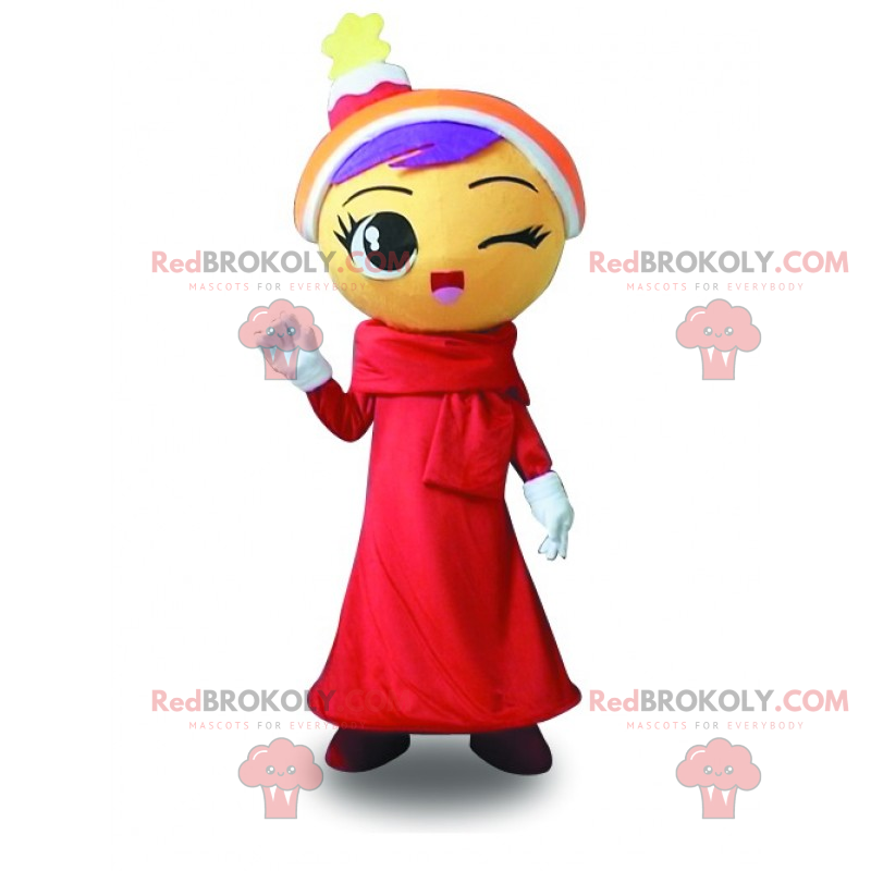 Mascote cantor de coral de natal - Redbrokoly.com