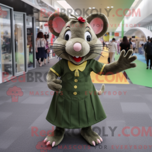 Olive Rat maskot kostume...