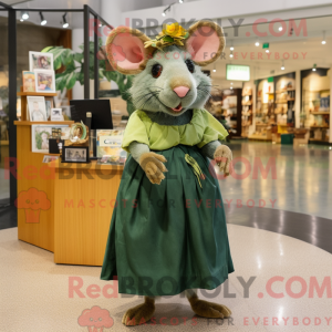 Olive Rat-mascottekostuum...