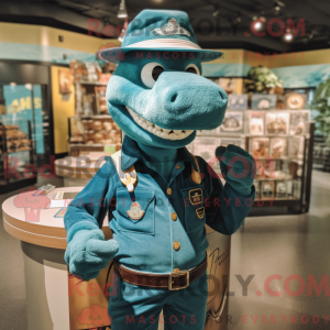 Teal Krokodil Maskottchen...