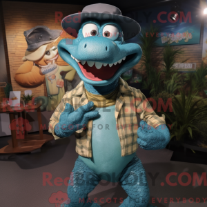 Teal Crocodile mascot...