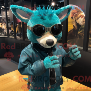 Teal Chupacabra mascot...