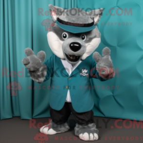 Fantasia de mascote Sarcelle Say Wolf com terno e gorros - Diga lobo mascotes - REBROKO_247456 - RedBrokoly.com