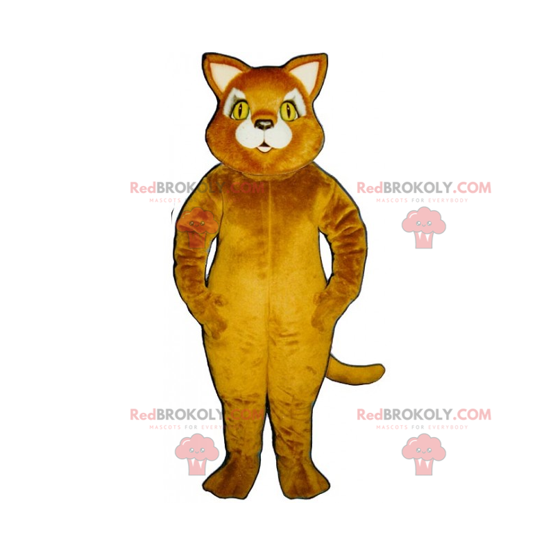 Mascotte de chat aux yeux jaunes - Redbrokoly.com