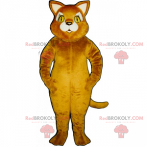 Cat mascot with yellow eyes - Redbrokoly.com