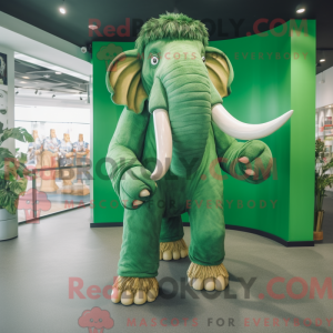 Grøn Mammoth maskot kostume...