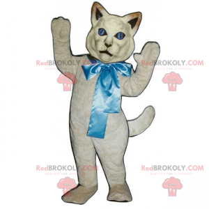 Katzenmaskottchen mit großer Schleife - Redbrokoly.com