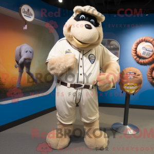 Cream Camel maskot kostume...