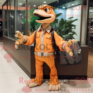 Orange Velociraptor maskot...