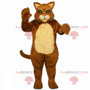 Tweekleurige kattenmascotte met lange snorharen - Redbrokoly.com