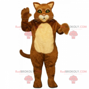 Two-tone cat mascot with long whiskers - Redbrokoly.com