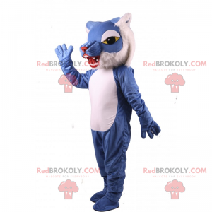 Blauwe en witte kat mascotte - Redbrokoly.com