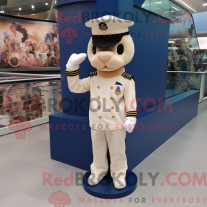 Beige Navy Soldier mascot...