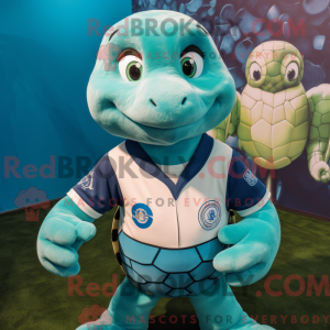 Cyan Sea Turtle mascot...