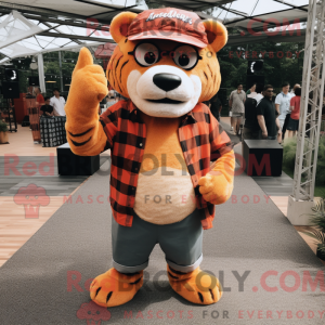 Orange Tiger Maskottchen...