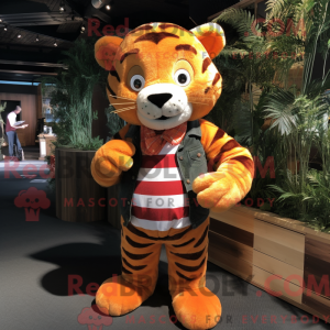 Orange Tiger mascot costume...