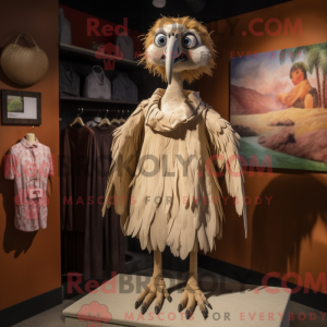 Tan Vulture maskot kostume...