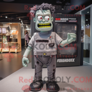 Grå Frankenstein maskot...