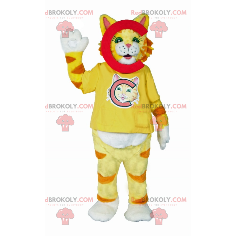 Yellow striped cat mascot - Redbrokoly.com
