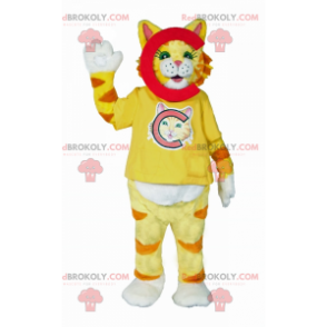 Yellow striped cat mascot - Redbrokoly.com