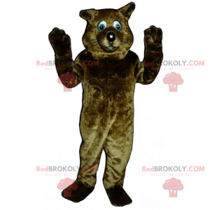 Braunes Katzenmaskottchen mit blauen Augen - Redbrokoly.com