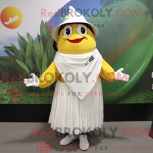 Hvit Mango-maskotdraktfigur...