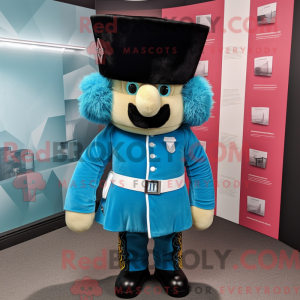 Turkoois mascottekostuum...