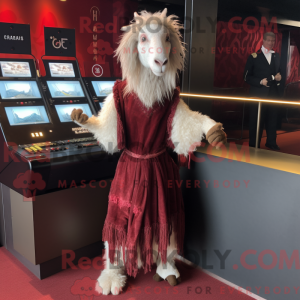 Maroon Angora Goat maskot...