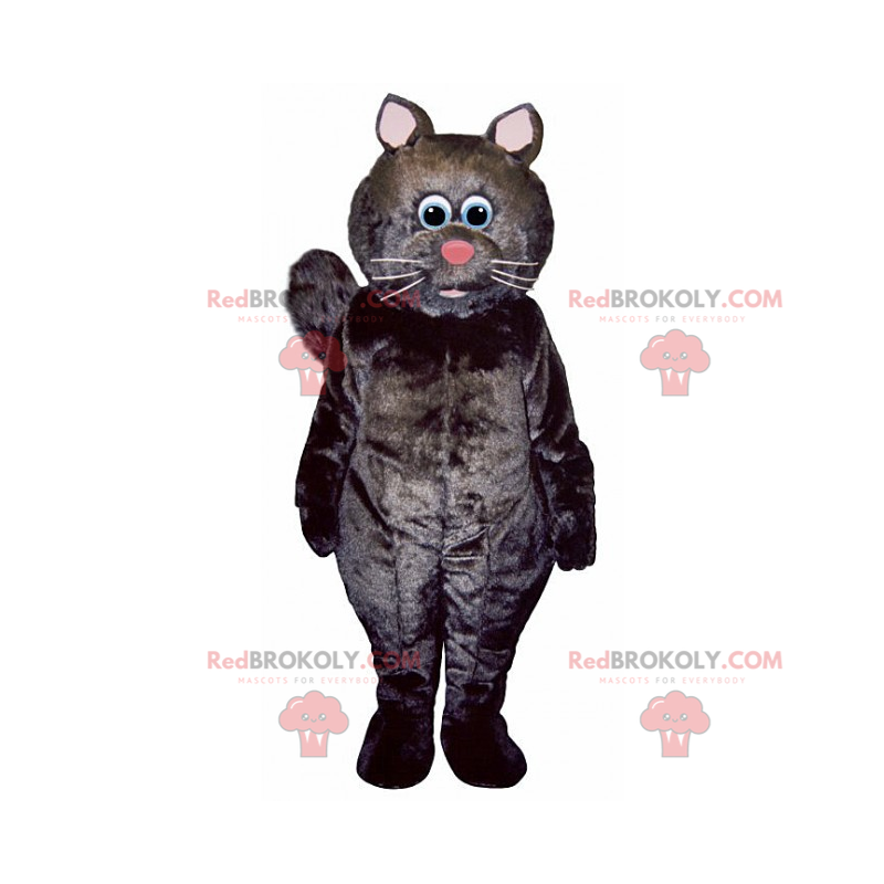 Zwarte kat mascotte met een roze neus - Redbrokoly.com Zwarte kat mascotte met een roze neus - Redbrokoly.com